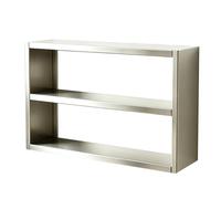 WNGJZZYC Meuble Mural Ouvert en Acier Inoxydable, Meuble Haut de Cuisine | Étagère D’exposition Et De Rangement Pour Cuisine, Garage, Garde-Manger, Placard, Restaurant(60x30x66cm/24x12x26in)