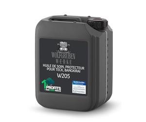WO-WE Huile de Teck W205 Soin pour Bois Extérieur Terrasse & Bangkirai 10L | Saturateur Incolore, Protection du Mobilier de Jardin, Résistant aux Intempéries, Limite le Grisaillement, Bois Exotiques