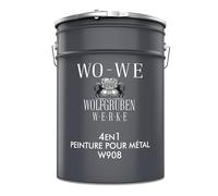 WO-WE Peinture Métal W908 Fer & Acier - Anti-rouille Protection Extérieure 3en1 - Noir 2,5L