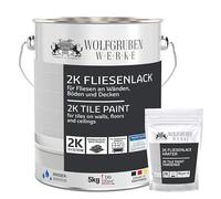 WO-WE Peinture Résine époxy pour carrelage sol mur dans cuisine, douche W712 Gris clair - 5Kg