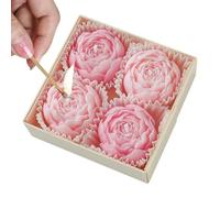 Woalopted Lot de 4 bougies florales parfumées naturelles - Bougies de soja romantiques en forme de fleur - Pour Saint-Valentin, mariage, rendez-vous, détente, hiver, salle de bain, hôtel, fête