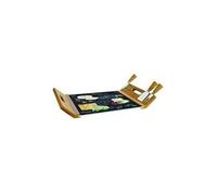WORLD OF CHEESE Coffret Plateau fromage 44 x 28 cm en verre et bambou + 4 couverts de service