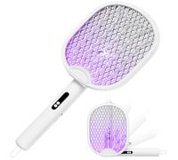 WOCVRYY Raquette Electrique Insectes 4000V 1800mAh USB-C Pliable Blanc