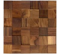 wodewa 3D Revêtement Mural Bois Adhesif Noyer 30x30cm Parement Bois Lambris Plaquette de Parement Intérieur Panneaux Muraux decoration murale interieur