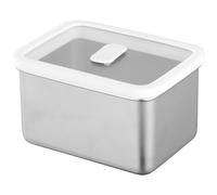 Wodsty Boîte de fermentation en acier inoxydable avec couvercle transparent - 20 x 13 x 8 cm, joint hermétique en silicone et couvercle antigel pour pâte à pizza, pain, aliments