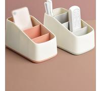 Wodsty Boîte de rangement de bureau multifonction avec 4 compartiments | Mallette de rangement compacte en plastique avec 4 compartiments, organiseur de bureau pour télécommandes