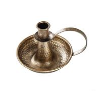 Wodsty Bougeoir en métal de qualité supérieure avec poignée, décoration de table élégante pour mariage et dîner, design en fer durable noir (grand bronze)