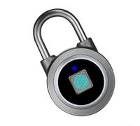 Wodsty Cadenas à empreinte digitale - Contrôle par application intelligente IP65 - Étanche - Léger - Pour bureau, salle de sport, tiroir - Noir (gris)