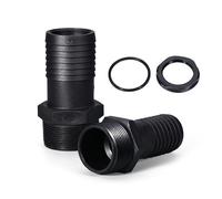 Wodsty Embout de tuyau NPT mâle adaptateur en polypropylène 1" 1,5" 2" noir pour irrigation et sanitaire