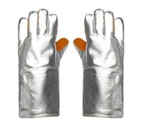 Wodsty Gants de soudeur en feuille d'aluminium et cuir, résistants à la | Gants de soudage industriels en feuille d'aluminium, épaissis pour l'isolation thermique, résistants à la chaleur