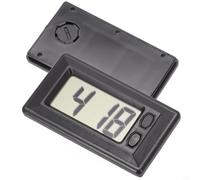 Wodsty Horloge numérique LCD de voiture avec calendrier, horloge électronique de tableau de bord pour véhicule, horloge numérique portable avec tampon adhésif, noir