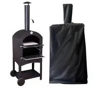 Wodsty Housse de four à pizza noire imperméable 210T Oxford | Housse de four à pizza Oxford 210T imperméable et anti-poussière pour extérieur, jardin, terrasse, noir