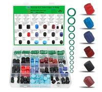 Wodsty Kit de réparation 286 pièces pour climatiseur de voiture, valves et | Lot de 286 bouchons de raccordement, bouchons anti-poussière et joints toriques pour climatisation de voiture (haute et basse