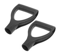 Wodsty Lot de 2 manches de pelle en plastique en forme de D, ergonomiques | Manche en plastique en forme de D pour pelle à neige de jardin, poignée ergonomique, noir