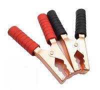 Wodsty Lot de 2 pinces crocodiles 200 A 140 mm en alliage de cuivre avec dents pour batterie de voiture, panneau solaire, clôture, testeur rouge et noir