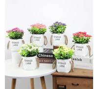 Wodsty Orchidée Milo artificielle (18 cm) en pot | Orchidée en soie réaliste en pot - 18 cm - Pour bureau et maison