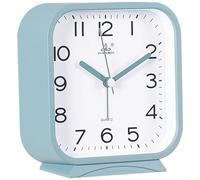 Wodsty Petit réveil de voyage, horloge de chevet à quartz avec secondes de saut, minuterie de table portable en plastique léger pour enfants, étudiants, bureau, coloré (vert)