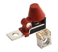 Wodsty Porte-fusible 58 V CC - Bloc de distribution de style 300 A avec goujons M8 pour EV RV - Protection du système d'alimentation solaire marine - Base en ABS - Wodsty 300 A 58 V CC - Borne M8 pour