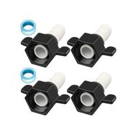 Wodsty Raccord pour pompe à eau RV 1/2" droit, rotatif, adaptateur en nylon pour tuyau PEX, bande d'étanchéité incluse, noir et blanc