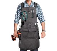 Wodsty Tablier de soudeur robuste en toile épaisse avec poches pour homme | Tablier de soudeur professionnel en toile épaisse anti-étincelles avec poches de rangement et sangle réglable