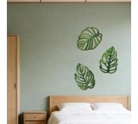 Wodsty Tenture murale créative en bois Monstera minimaliste - Vert | Monstera en pin pour mur de feuilles, art dégradé vert, décoration d'intérieur tropicale