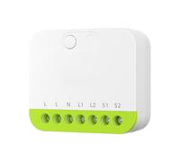Wodsty Zigbee Smart Switch 2 canaux 16 A, design miniature pour prises encastrées, télécommande et automatisation, compatible avec hub Zigbee 3.0