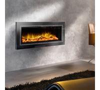 Wodtke feel the flame No.1 prime Swarovski® Foyer électrique avec lit de braises en céramique, 025 115,