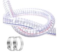 WOFDALY Tuyau en PVC Tube Fil d'acier Transparent Pompe 1M Tuyau Durable Épaisseur De Paroi De Tuyau Transparent 3MM avec 2 Pinces pour L'Irrigation des Terres Agricoles,ID 28mm