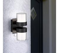 WOFI Lampe Murale Extérieure LED Up Down 2 Larges Terrassenleuchte Noir IP54 [EEK: Nicht bewertet]