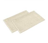 WohnDirect Lot de 2 tapis de bain - Crème - 70 x 120 cm - Antidérapant et lavable - Tapis de salle de bain, tapis de WC