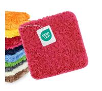 WohnDirect Tapis de Bain 45 x 45 cm, Shaggy Doux et Absorbant, antidérapant, Lavable en Machine, Compatible Chauffage au Sol, Baie, Oeko-TEX Standard 100