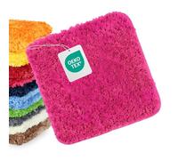 WohnDirect Tapis de Bain 45 x 45 cm, Shaggy Doux et Absorbant, antidérapant, Lavable en Machine, Compatible Chauffage au Sol, Rose, Oeko-TEX Standard 100