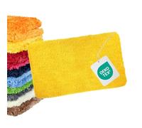 WohnDirect Tapis de Bain 50 x 80 cm, Microfibre à Poils Longs 4 cm, antidérapant, Absorbant à séchage Rapide, Lavable en Machine, Compatible Chauffage au Sol, Jaune