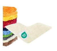 WohnDirect Tapis de Bain d’Angle Forme L, 50 x 100 x 100 cm, Microfibre à Poils Longs 4 cm, antidérapant, très Absorbant, Lavable 30 °C, Compatible Chauffage au Sol, Crème