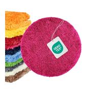 WohnDirect Tapis de Bain Rond Ø 56 cm, Microfibre Shaggy 4 cm, antidérapant, Absorbant, Lavable 30°C, sèche-Linge Basse température, Compatible Chauffage au Sol, certifié Oeko-TEX, Rose Moutarde