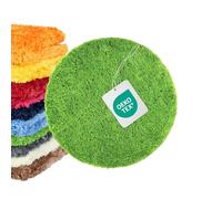 WohnDirect Tapis de Bain Rond Ø 56 cm, Microfibre Shaggy 4 cm, antidérapant, Absorbant, Lavable 30°C, sèche-Linge Basse température, Compatible Chauffage au Sol, certifié Oeko-TEX, Vert Moutarde
