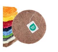 WohnDirect Tapis de Bain Rond Ø 56 cm, Microfibre Shaggy 4 cm, antidérapant, Absorbant, Lavable 30°C, sèche-Linge Basse température, Compatible Chauffage au Sol, certifié Oeko-TEX, Marron Moutarde