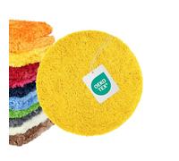 WohnDirect Tapis de Bain Rond Ø 56 cm, Microfibre Shaggy 4 cm, antidérapant, Absorbant, Lavable 30°C, sèche-Linge Basse température, Compatible Chauffage au Sol, certifié Oeko-TEX, Jaune Moutarde