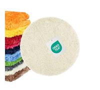 WohnDirect Tapis de Bain Rond Ø 56 cm, Microfibre Shaggy 4 cm, antidérapant, Absorbant, Lavable 30°C, sèche-Linge Basse température, Compatible Chauffage au Sol, certifié Oeko-TEX, Crème Moutarde