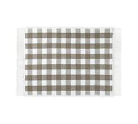 WohnDirect Tapis de Cuisine à Carreaux 50 x 75 cm Beige pour la Cuisine, Le Couloir, Le Salon - Tapis de Cuisine Lavable en Machine - Tapis en 100% Coton avec Franges ludiques