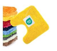 WohnDirect Tapis WC Contour 45 x 45 cm, antidérapant, Absorbant, Lavable, Microfibre Douce, Compatible Chauffage au Sol, découpe en U pour Toilettes, Coloris Jaune