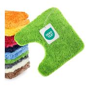 WohnDirect Tapis WC Contour 45 x 45 cm, antidérapant, Absorbant, Lavable, Microfibre Douce, Compatible Chauffage au Sol, découpe en U pour Toilettes, Coloris Vert