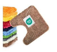 WohnDirect Tapis WC Contour 45 x 45 cm, antidérapant, Absorbant, Lavable, Microfibre Douce, Compatible Chauffage au Sol, découpe en U pour Toilettes, Coloris Marron