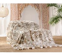 Wohnen & Accessoires XXL Couverture en Fausse Fourrure de léopard des neiges 220x240cm et Autres Tailles (Couverture en Fourrure 150x200cm)