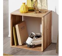WOHNLING bois dur Acacia Cube étagère 43,5x43,5 table d'appoint table basse Nouveau