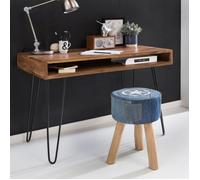WOHNLING bureau 110 cm table de bureau stockage de table portable nature bureau