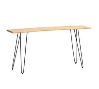 WOHNLING Bureau 150x36x75 cm Bois Massif Acacia Bord Naturel Noir