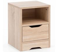 Chevet 1 tiroir 1 niche 31x31x43 cm décor chêne - GRACIEN
