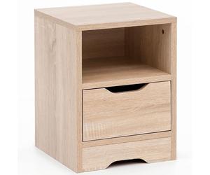 WOHNLING Chevet 31x31x43 cm Sonoma, Tiroir Compartiment | commode de chevet avec rangement, table de chevet sobre intemporel, table de nuit petite pour chambre et chambre d'ado