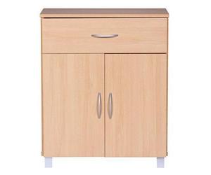 Wohnling Commode à 2 portes et 1 tiroir Bois de hêtre 60 x 75 cm - WL1.335